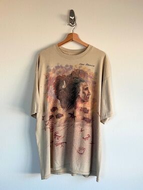 New Mexico Indians Hazelwood Single Stitch Brown Tee  Size XXL